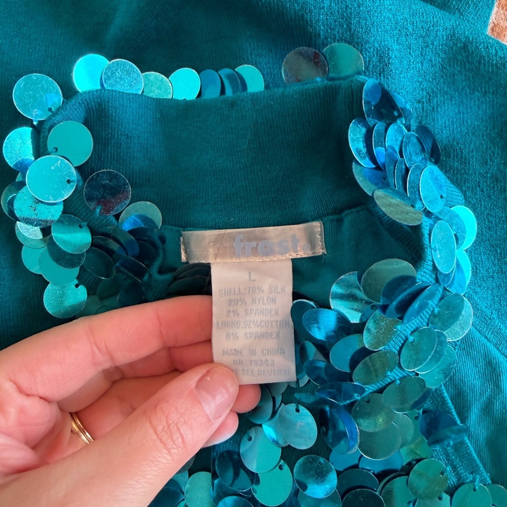 Fresh Turquoise Sequin Top - Picture 4 of 4